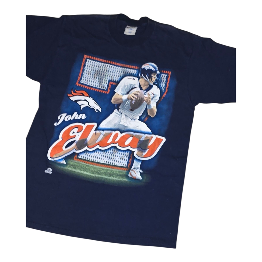 Vintage 90's Pro Player Dark Blue Sports Graphic Tee John Elway